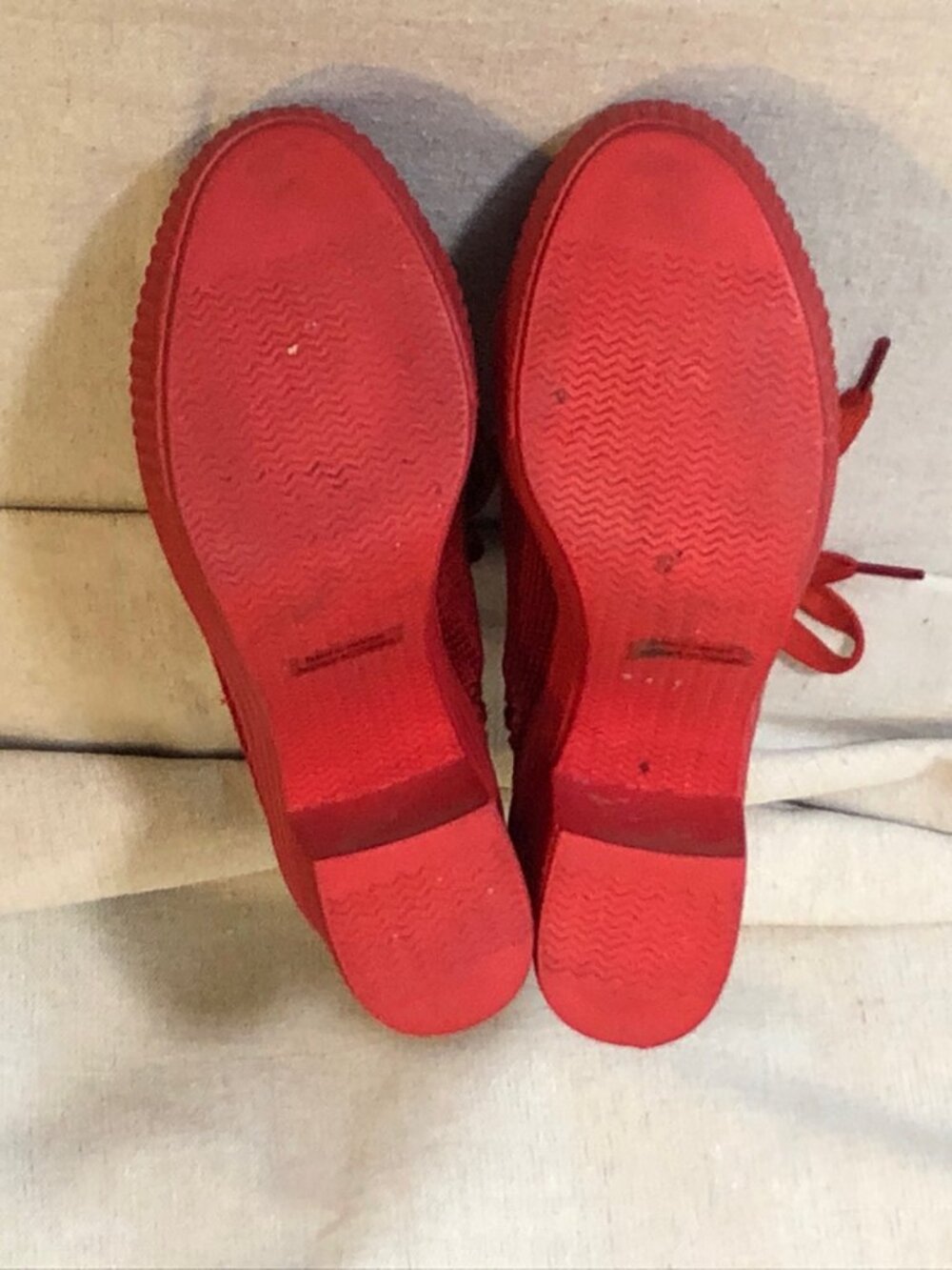 Jeffrey Campbell JC Play Red Lace Up Platform Sneakers 8 - Picture 9 of 10
